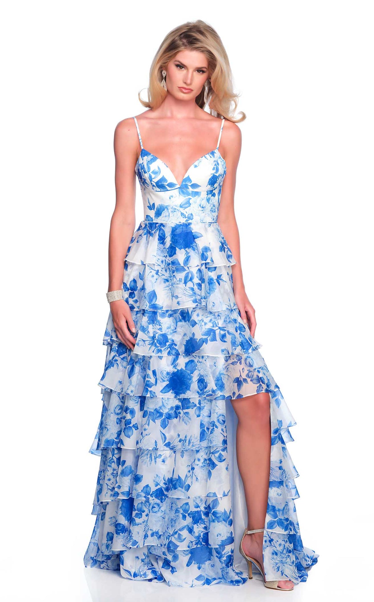 Dave and Johnny 12208 Prom Dress - Blue Print | NewYorkDress