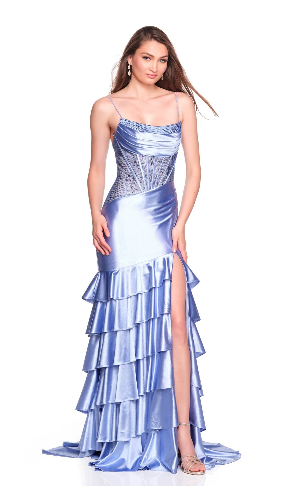 Dave and Johnny 12787 Women's Formal Evening & Wedding Guest Dress - Blue