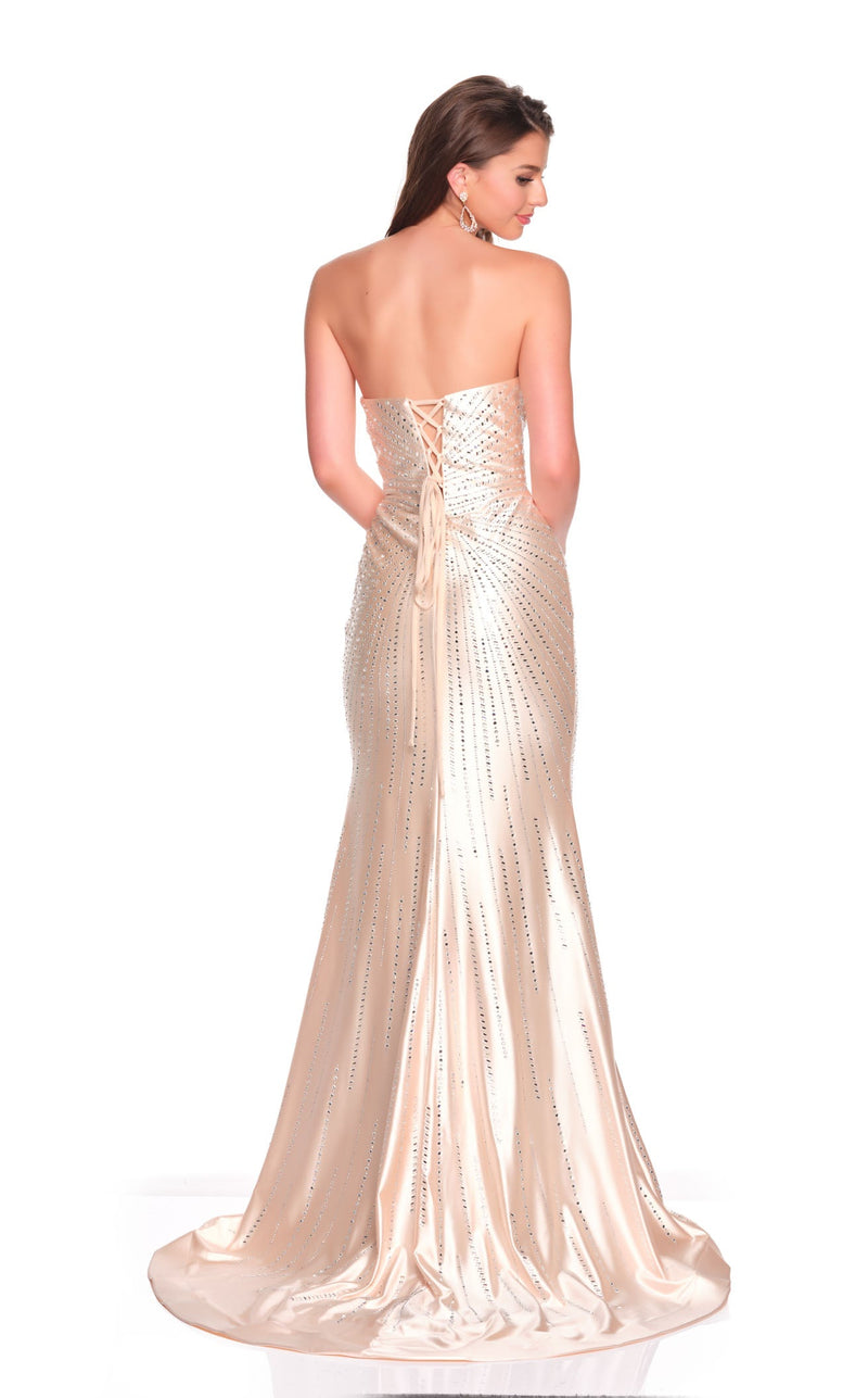 dave and johnny champagne dress Dave & Johnny Prom Dress 12097
