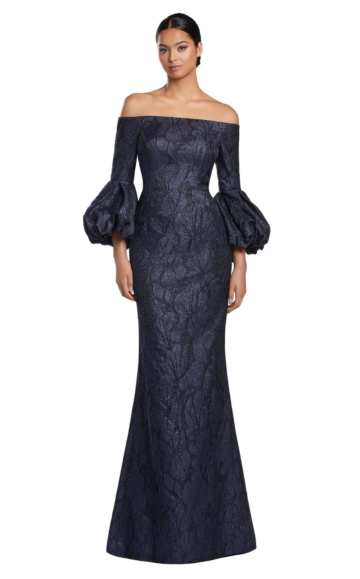 Janique 1020 - Off-Shoulder Slit Gown