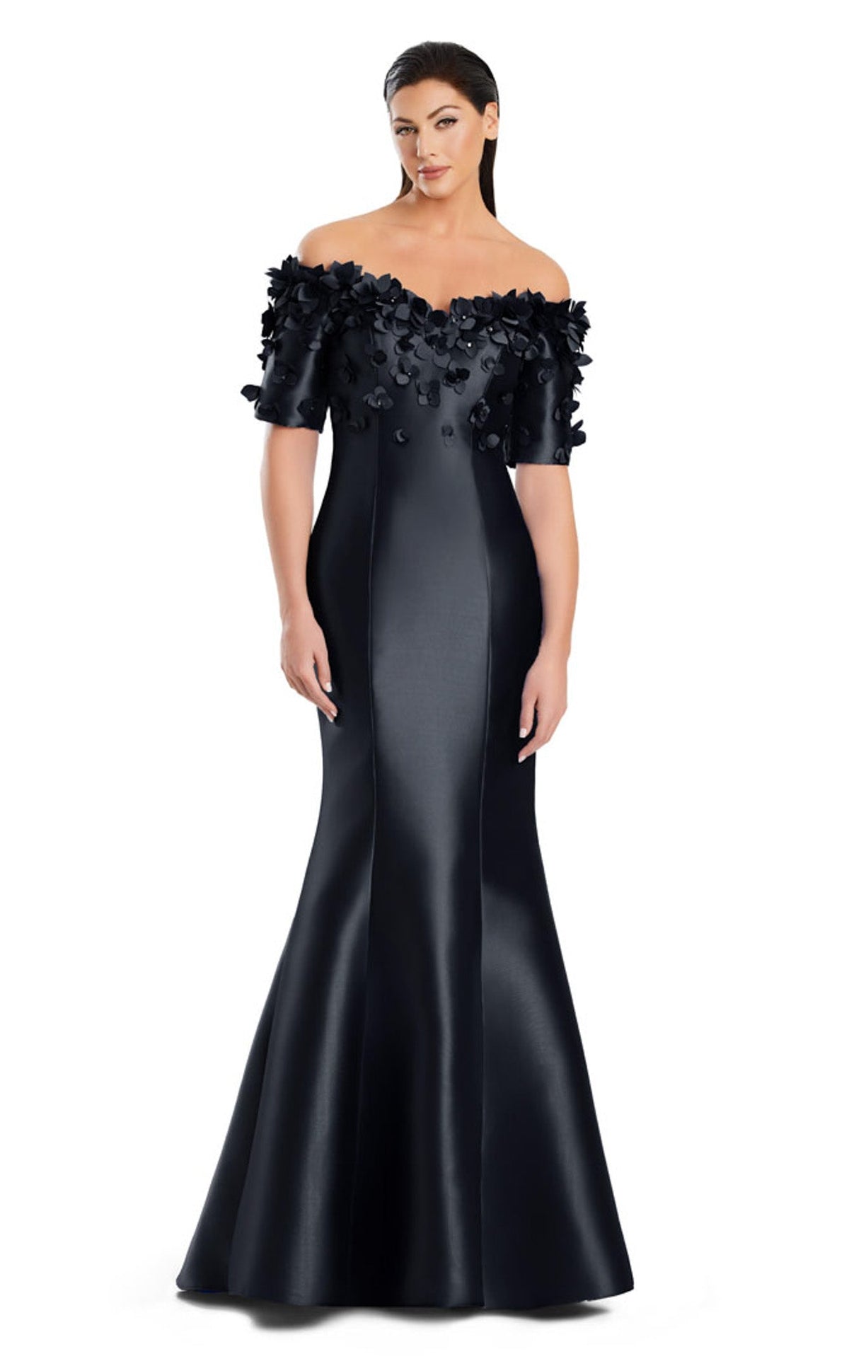 long sleeve flare black dress Terani Couture 251E4257 - Long Jersey Sheath Dress main image 0