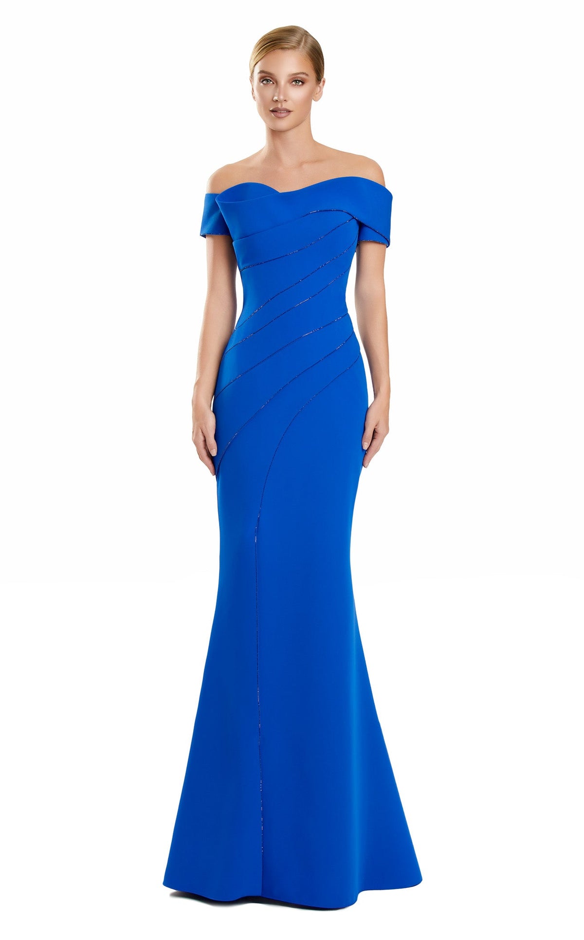 green emerald velvet dress Alex Evenings Women's Printed Off-The-Shoulder Ballgown - Silver Multi main image 0