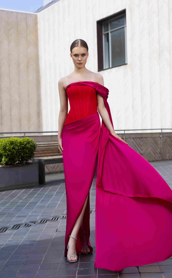 Edward Arsouni Couture 969 Red-Fuchsia-Ombre