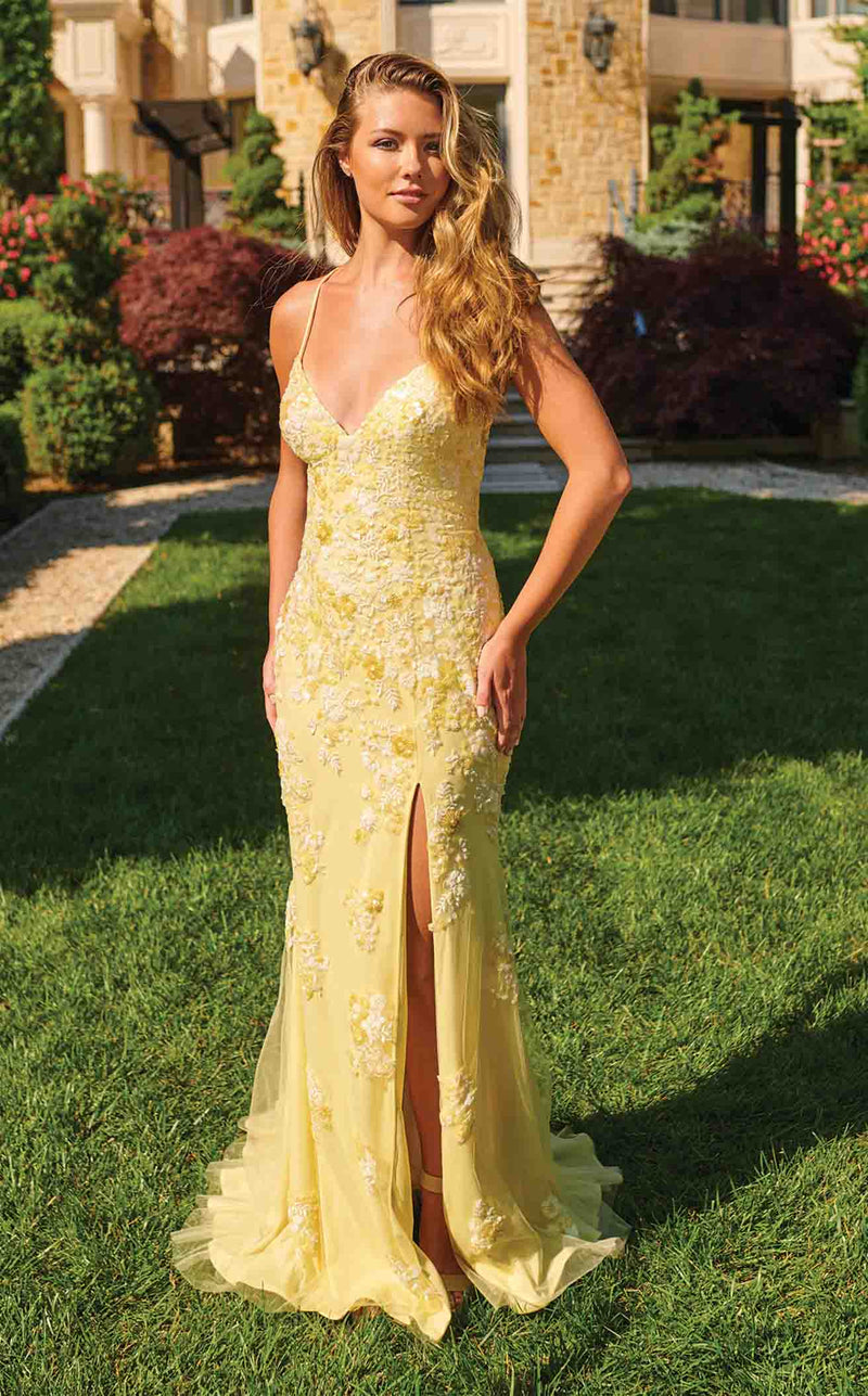 princess polly yellow dress Danny Mini Floral a knit fabrication Della Mini Dress Butter |