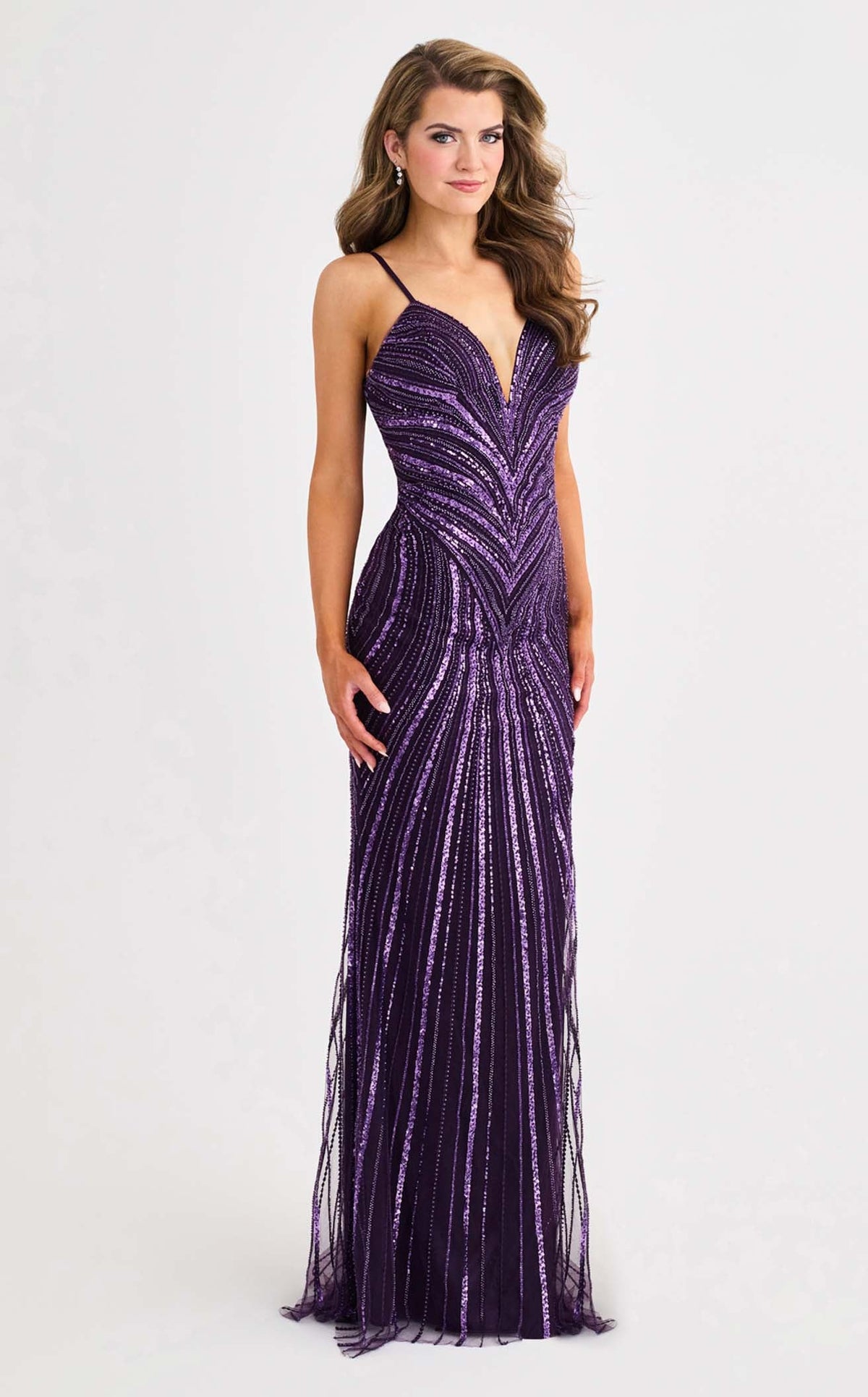 Faviana 11412 Women's Formal Evening & Wedding Guest Dress - Purple Amethyst