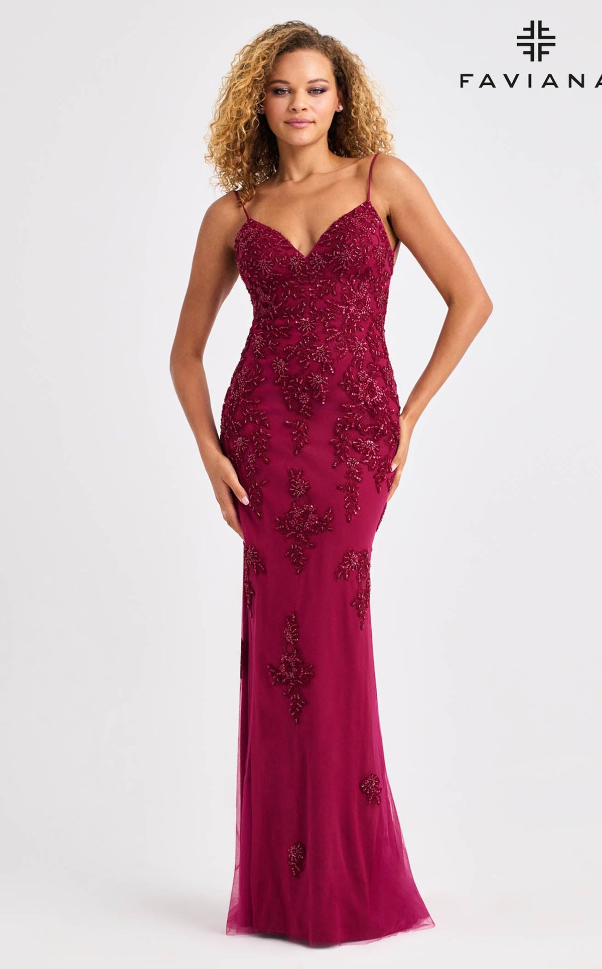 faviana red sequin dress Red Floor Length Dress Strappy-Open-Back Long Red Faviana Prom Dress Red