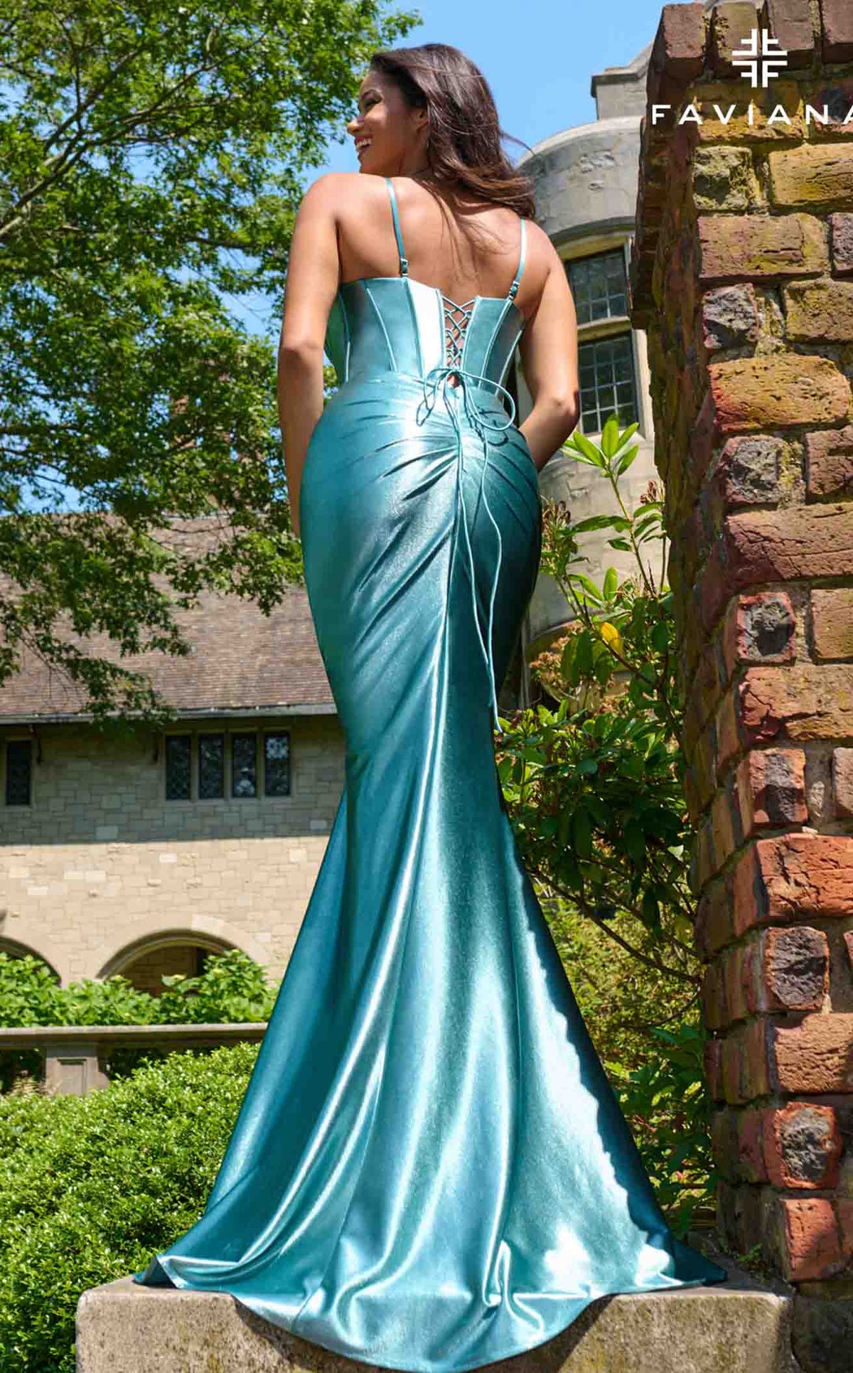 open lace back dress Vintage Floral Sequin V-Neck Long Dress With Lace-Up Back main image 1