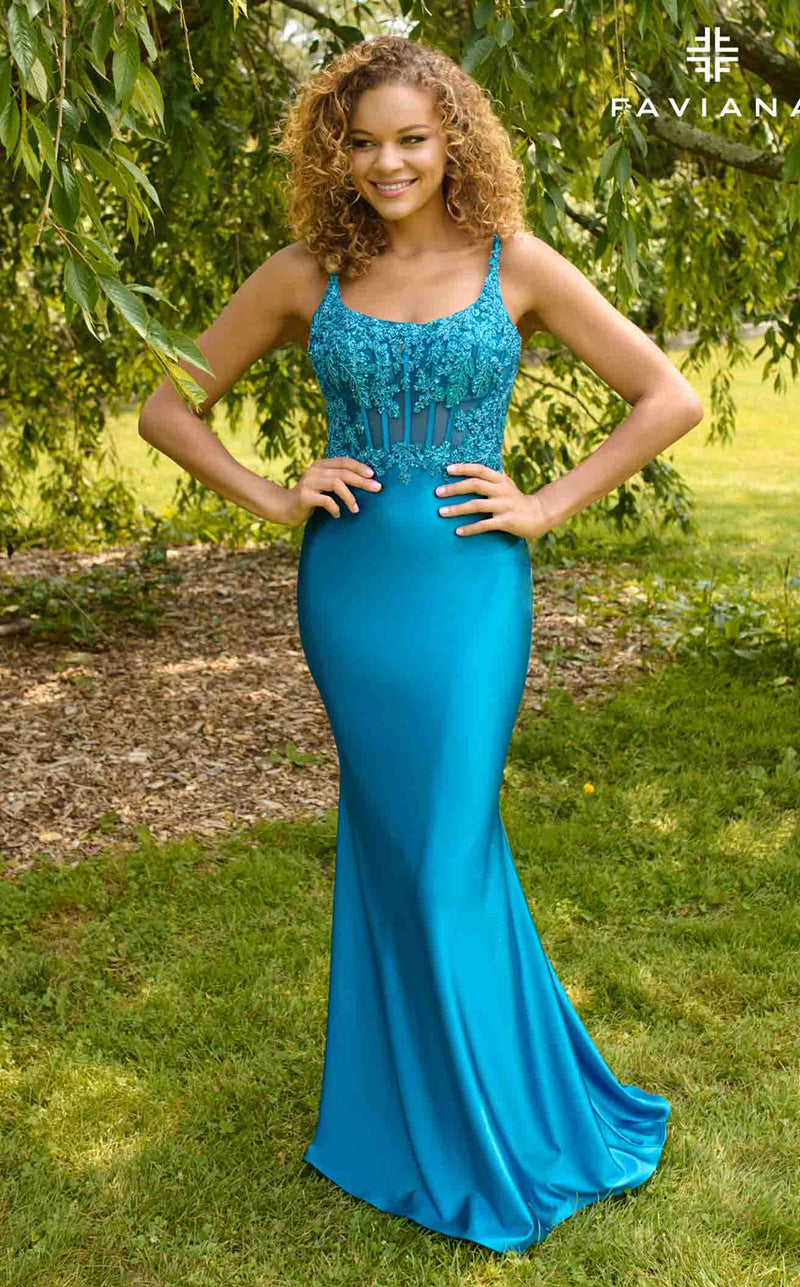 Faviana 11467 Prom Dress - Steel Blue | NewYorkDress Faviana 11467 Prom Dress - Steel Blue | NewYorkDress