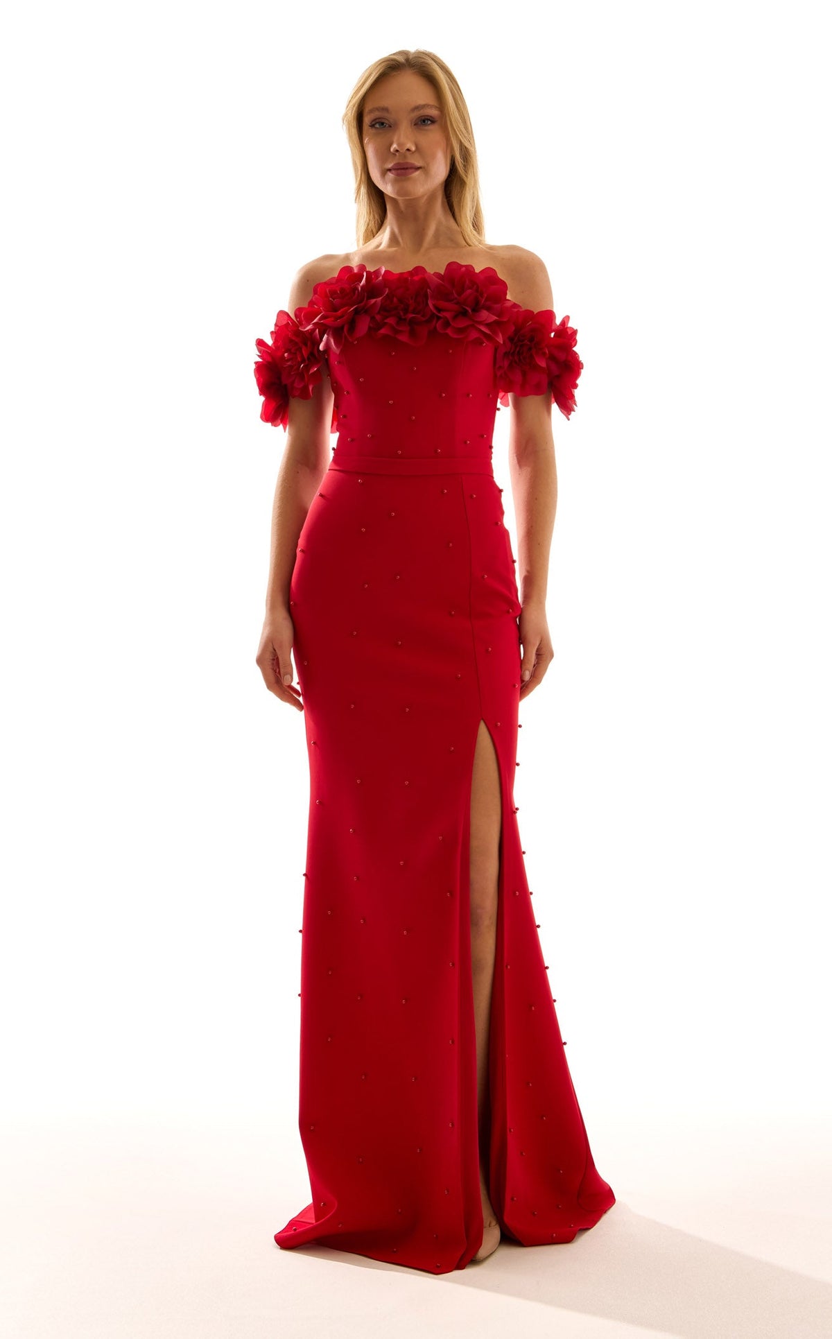 chinese dress ladies Deanna One-Shoulder Ruffle Maxi Dress Hot Pink main image 1