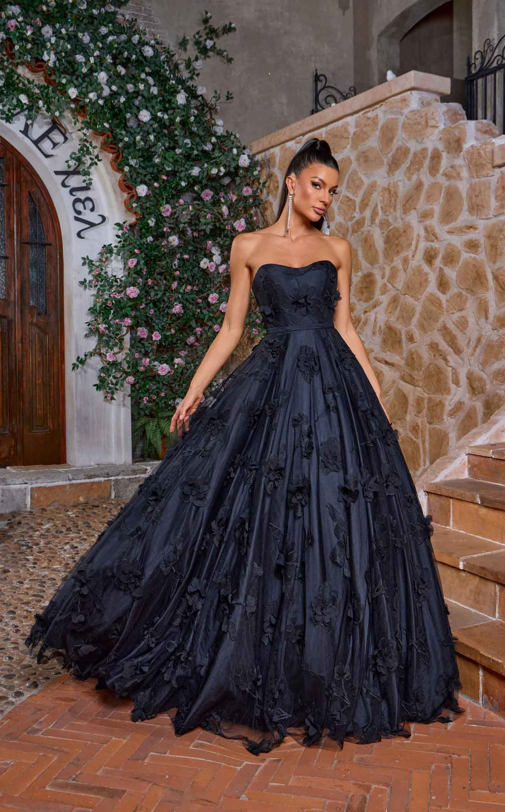 AMER UND GYPSUM ART DRESS ダークブルー Jadore J26020 Dress | NewYorkDress.com