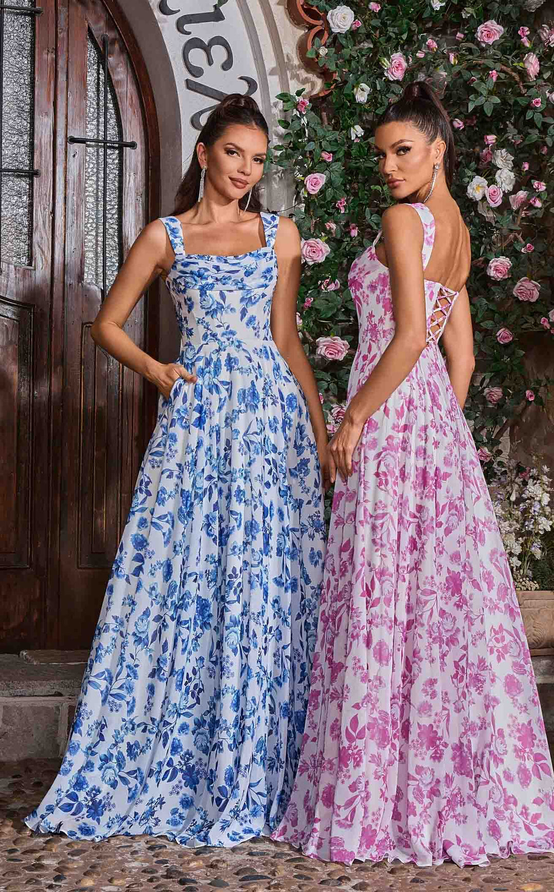 Jadore J26043 Blue-Print&amp;Pink-Print