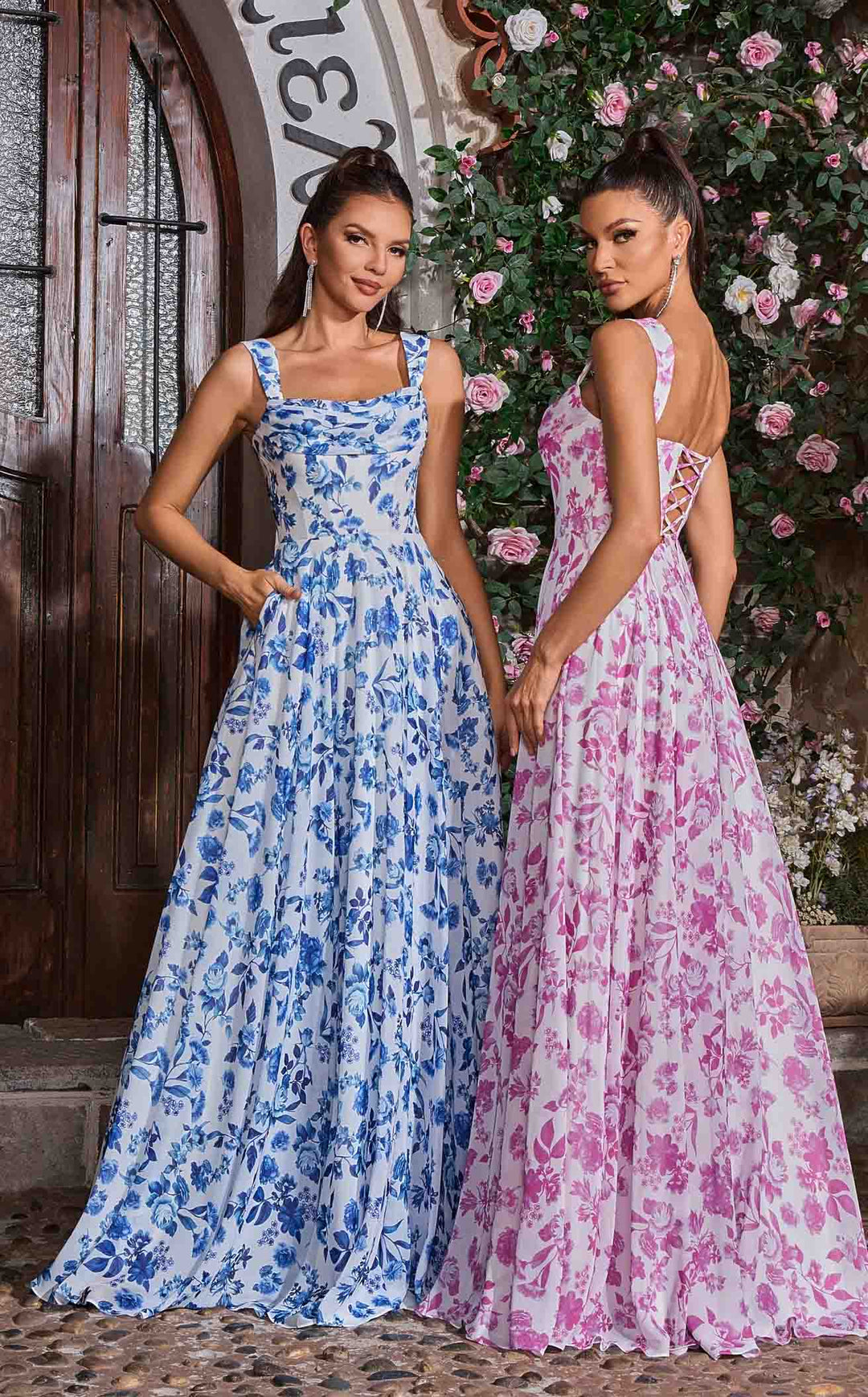 Jadore J26043 Blue-Print&amp;Pink-Print
