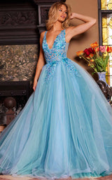 Jovani 23577 Blue-Multi
