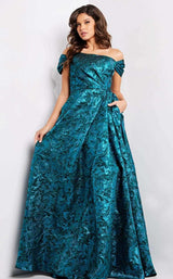 Jovani 25665 Peacock-Teal