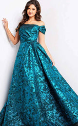 Jovani 25665 Peacock-Teal