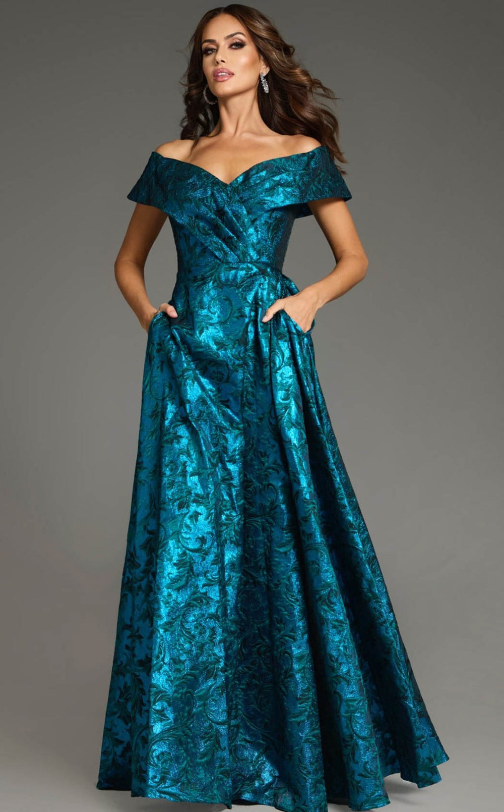 Jovani 25666 Peacock-Teal