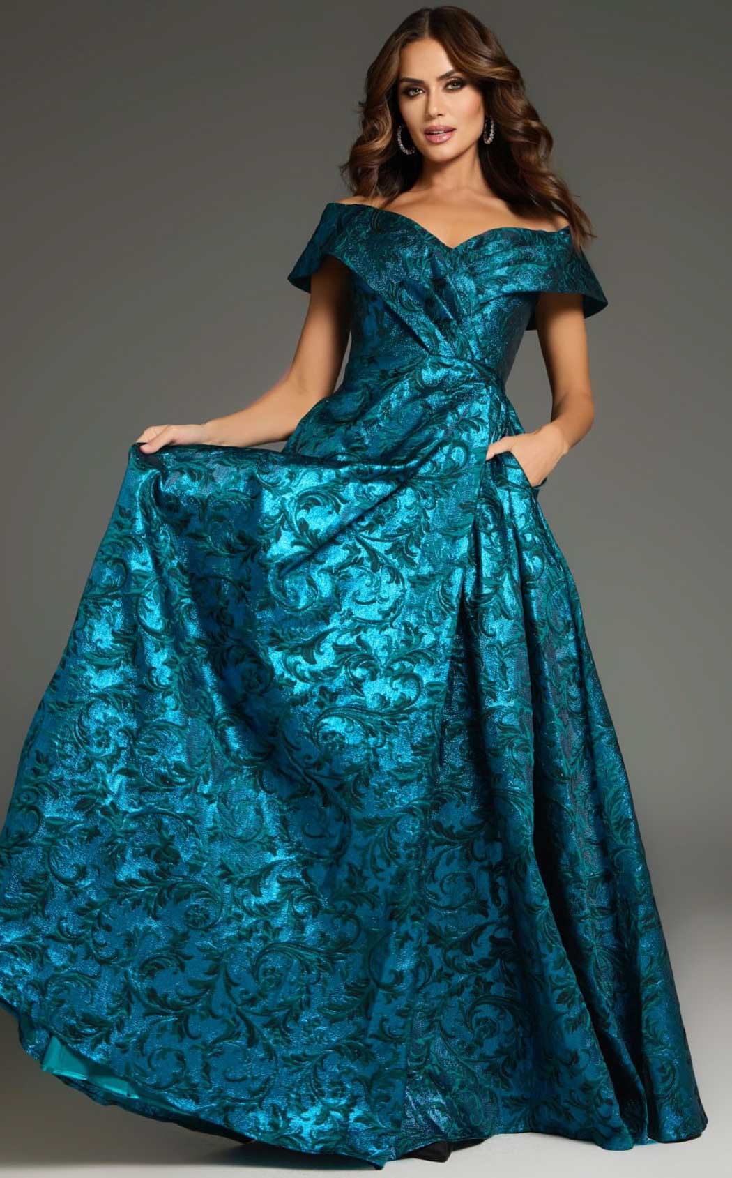 Jovani 25666 Peacock-Teal