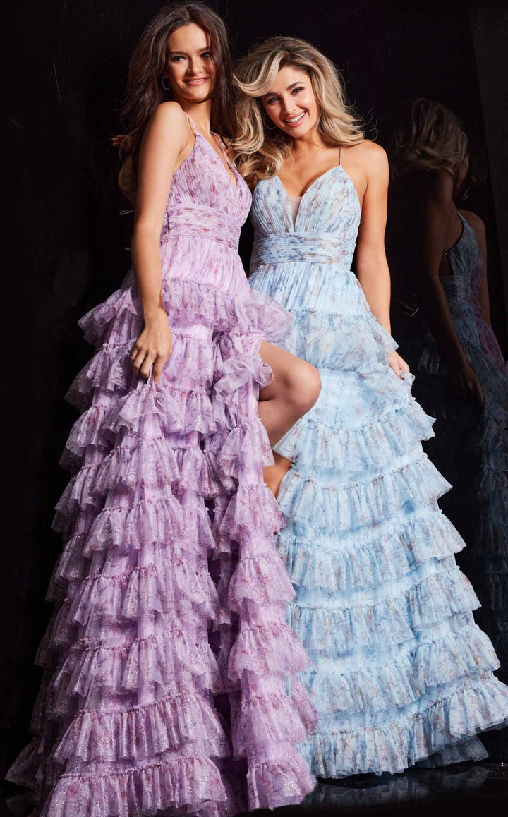 Jovani 36571 Lilac&amp;Light-Blue