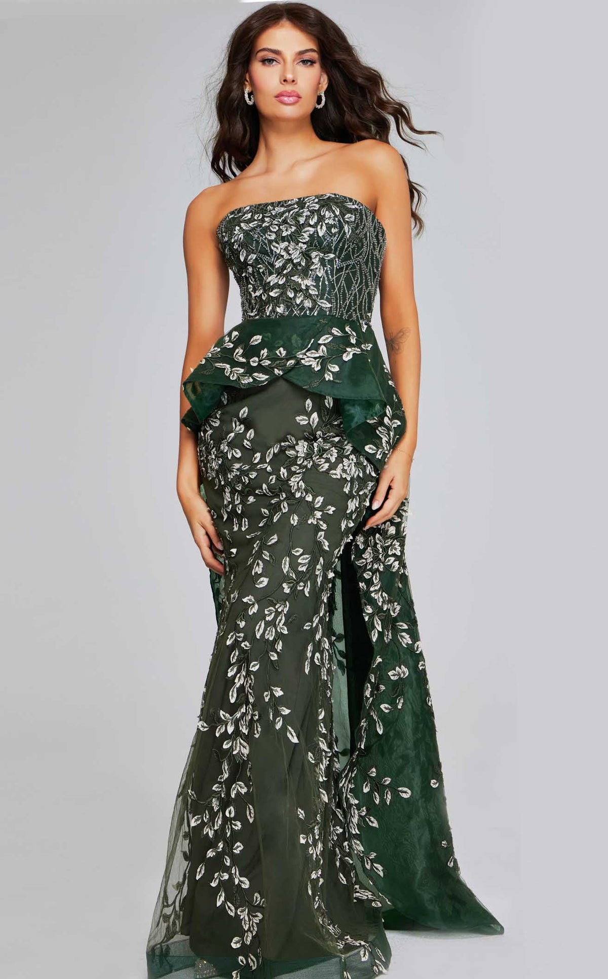 green emerald velvet dress Jovani 37599 Prom Dress - Dark Green