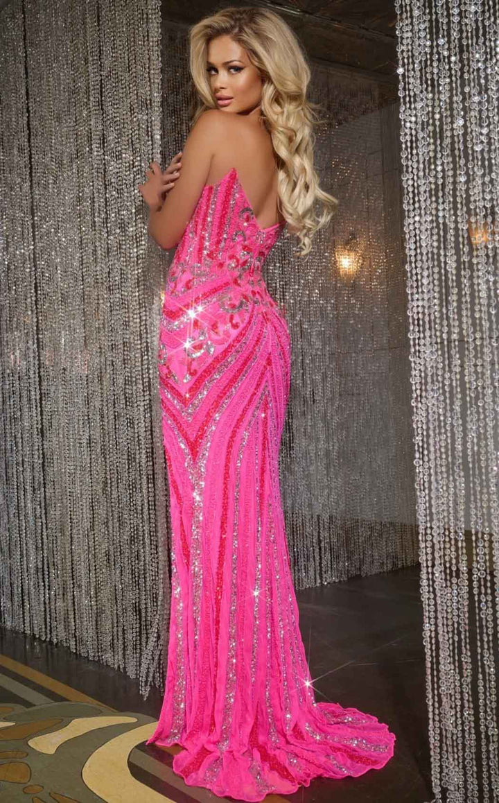 Jovani 38707 Neon-Pink