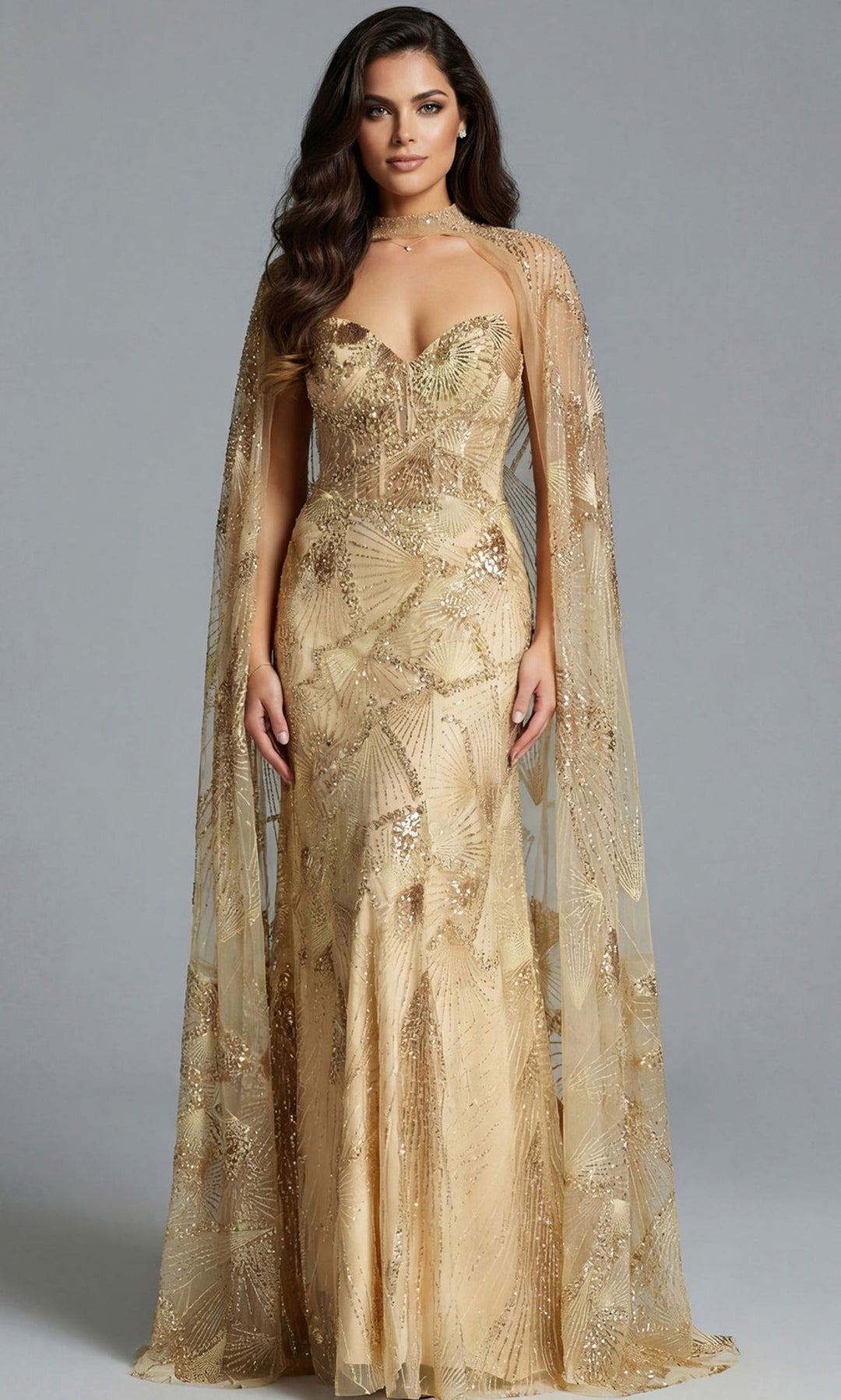 Jovani 39214 Gold