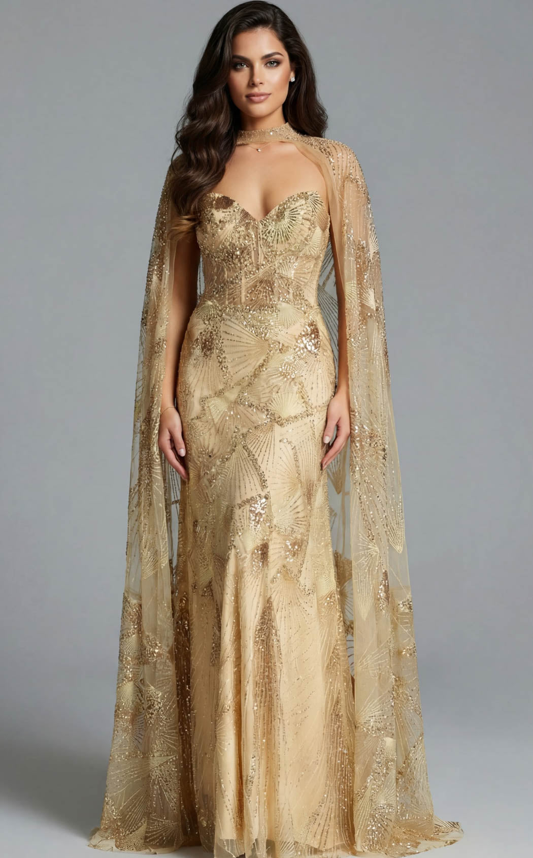 Jovani 39214 Gold
