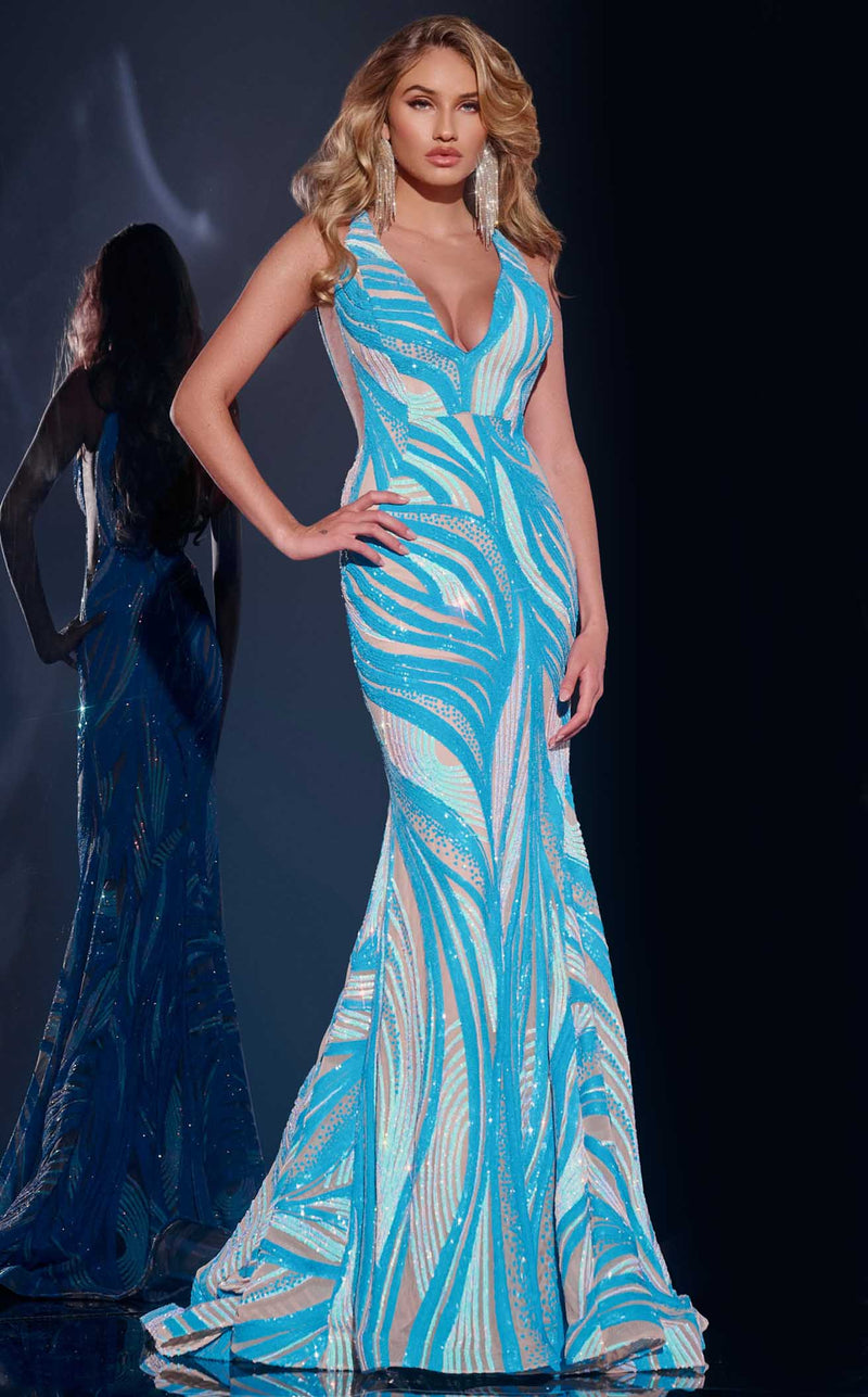 Jovani 39232 Prom Dress - Coral/Iridescent-White | NewYorkDress Jovani 39232 Prom Dress - Coral/Iridescent-White | NewYorkDress