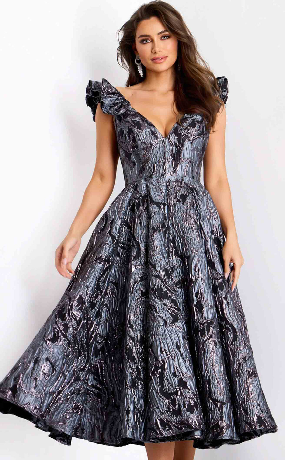 Jovani 40314 Grey-Purple