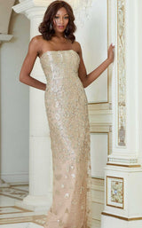 Jovani 40887 Nude/Silver