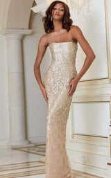 Jovani 40887 Nude/Silver
