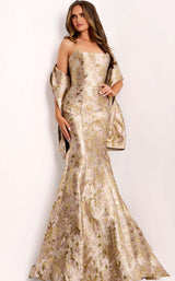 Jovani 41131 Taupe-Gold