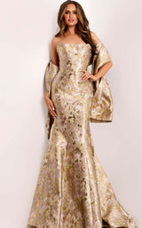 Jovani 41131 Taupe-Gold