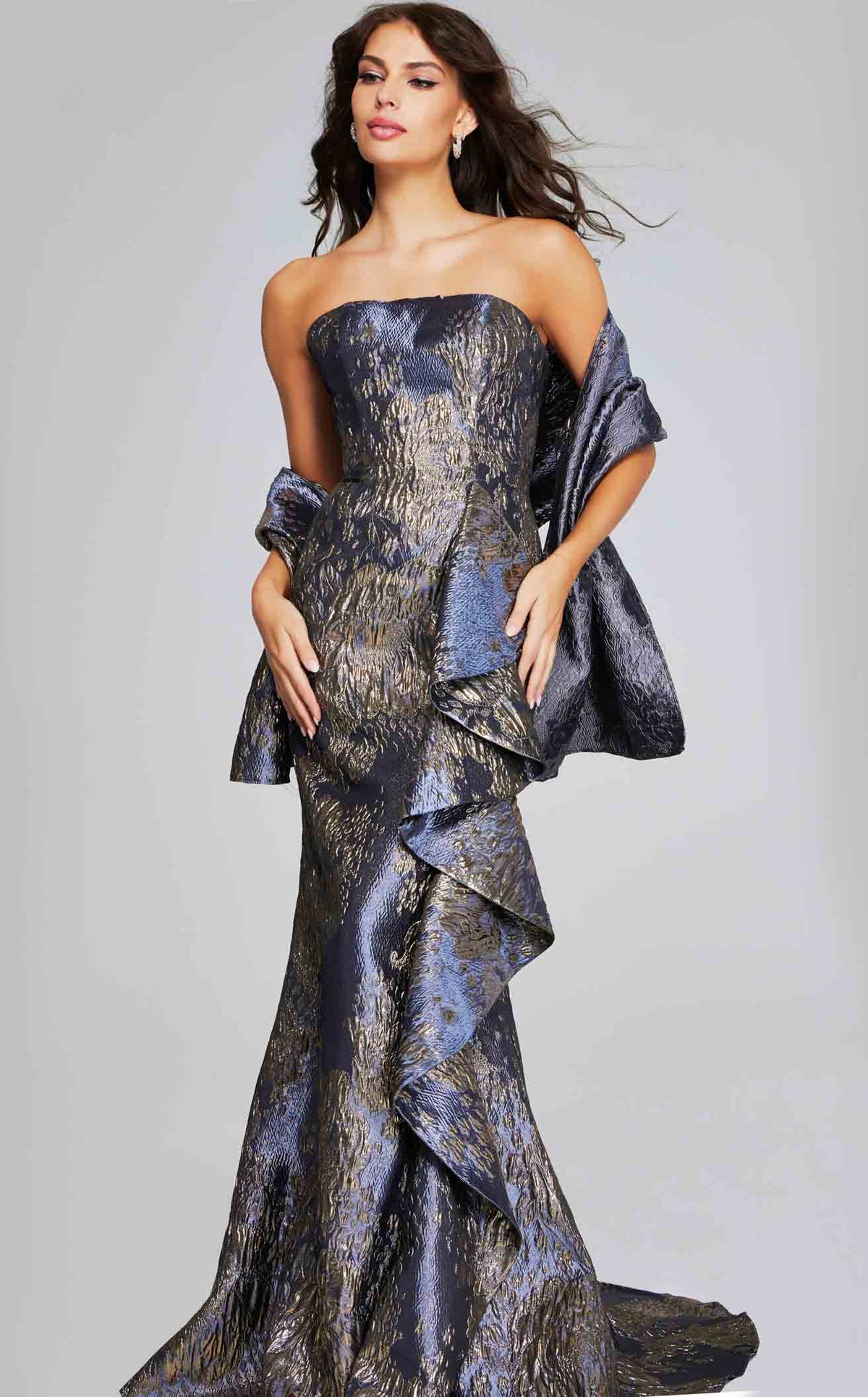 Jovani 42028 Prom Dress - Gunmetal Gold | NewYorkDress