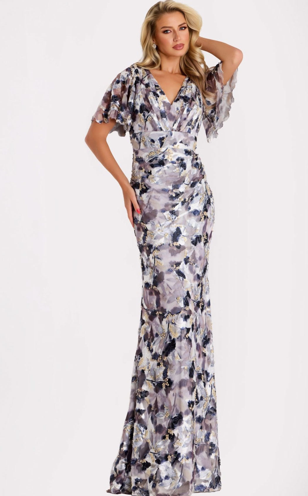 Jovani 43046 Grey-Multi