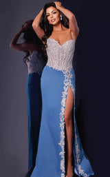 Jovani 43341 Off-White/Denim