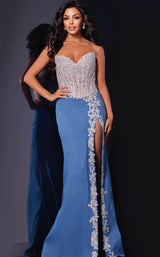 Jovani 43341 Off-White/Denim