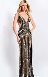 Jovani 43953 Black-Gold-Multi