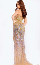 Jovani 44131 Nude-Peacock