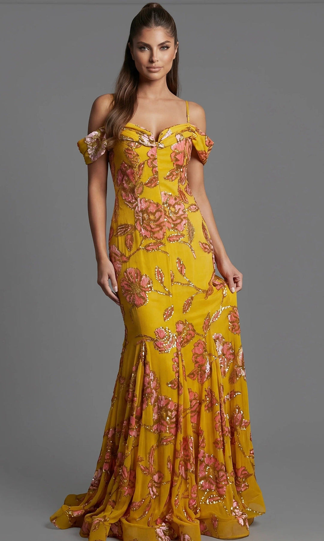 Jovani 44652 Yellow-Multi