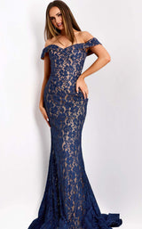 Jovani 44862 Navy/Nude