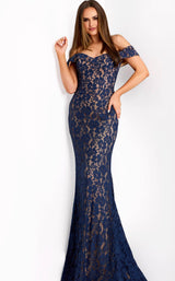 Jovani 44862 Navy/Nude