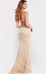 Jovani 45257 Nude/White