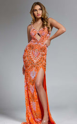 Jovani 45268 Orange-Multi