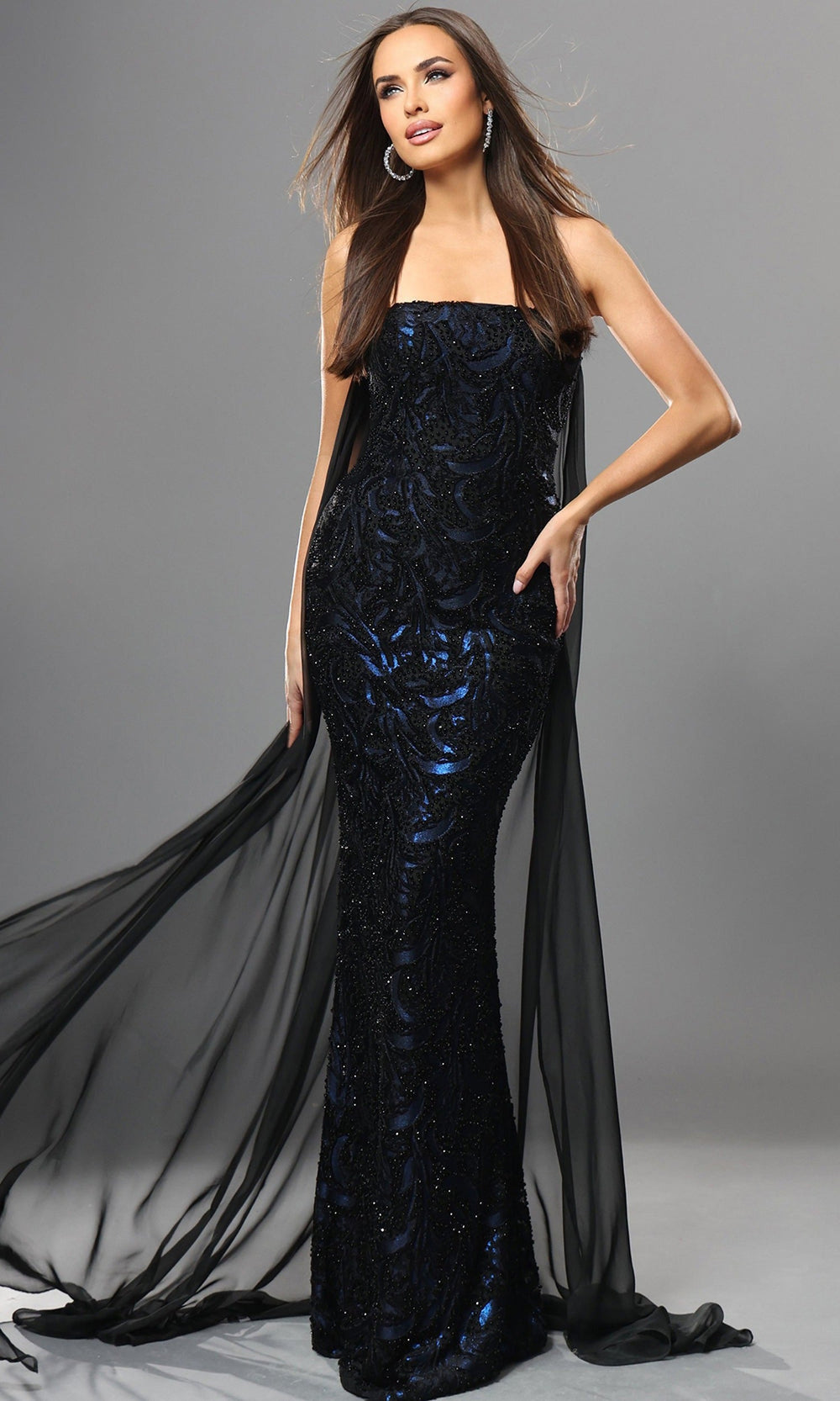 Jovani 45306 Black/Blue