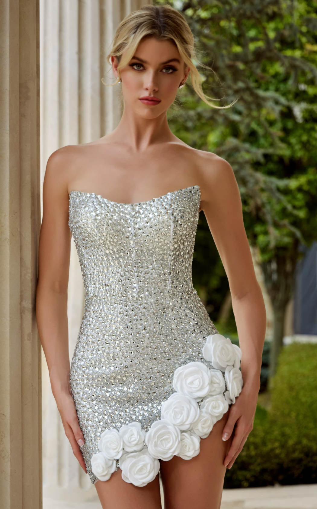 Jovani 45403 Silver-Off-White