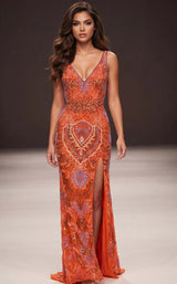 Jovani 45533 Orange-Multi