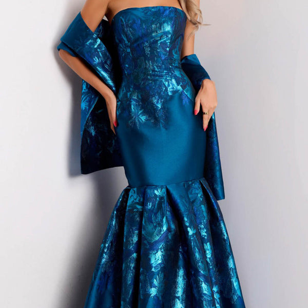 jovani peacock cocktail dress Peacock Beaded Cutout Prom Dress 49256