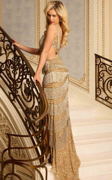 Jovani 46095 Nude-Gold-Silver