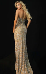 Jovani 46928 Nude-Silver-Gold