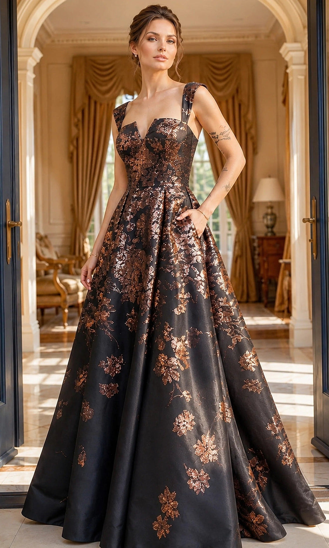 Jovani 47590 Black-Copper